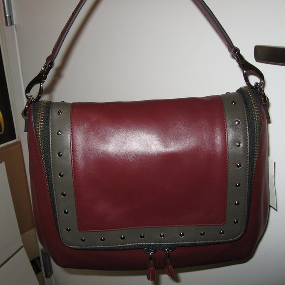 Anya Hindmarch Maxi Zip Studded Bi-Color Hobo/ Shoulder Bag - Picture 3 of 14